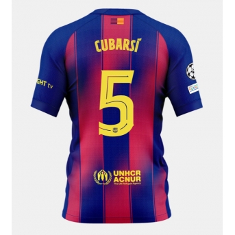 Billige Fotballdrakt Barcelona Pau Cubarsi #5 Replika Hjemmedrakt 2025-26 Kortermet